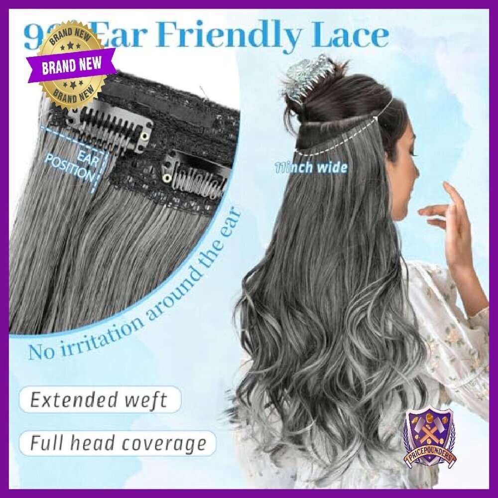 20-Inch Invisible Wire Hair Extensions with 6 Secure Clips - Picture 4 of 7
